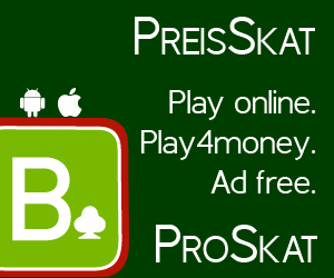 Play skat online and ad-free. Just for fun or for money on all mobile devices and PC / Mac.
